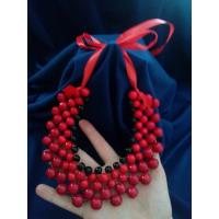 Кольє  червон-чорнеии"Сіточка"